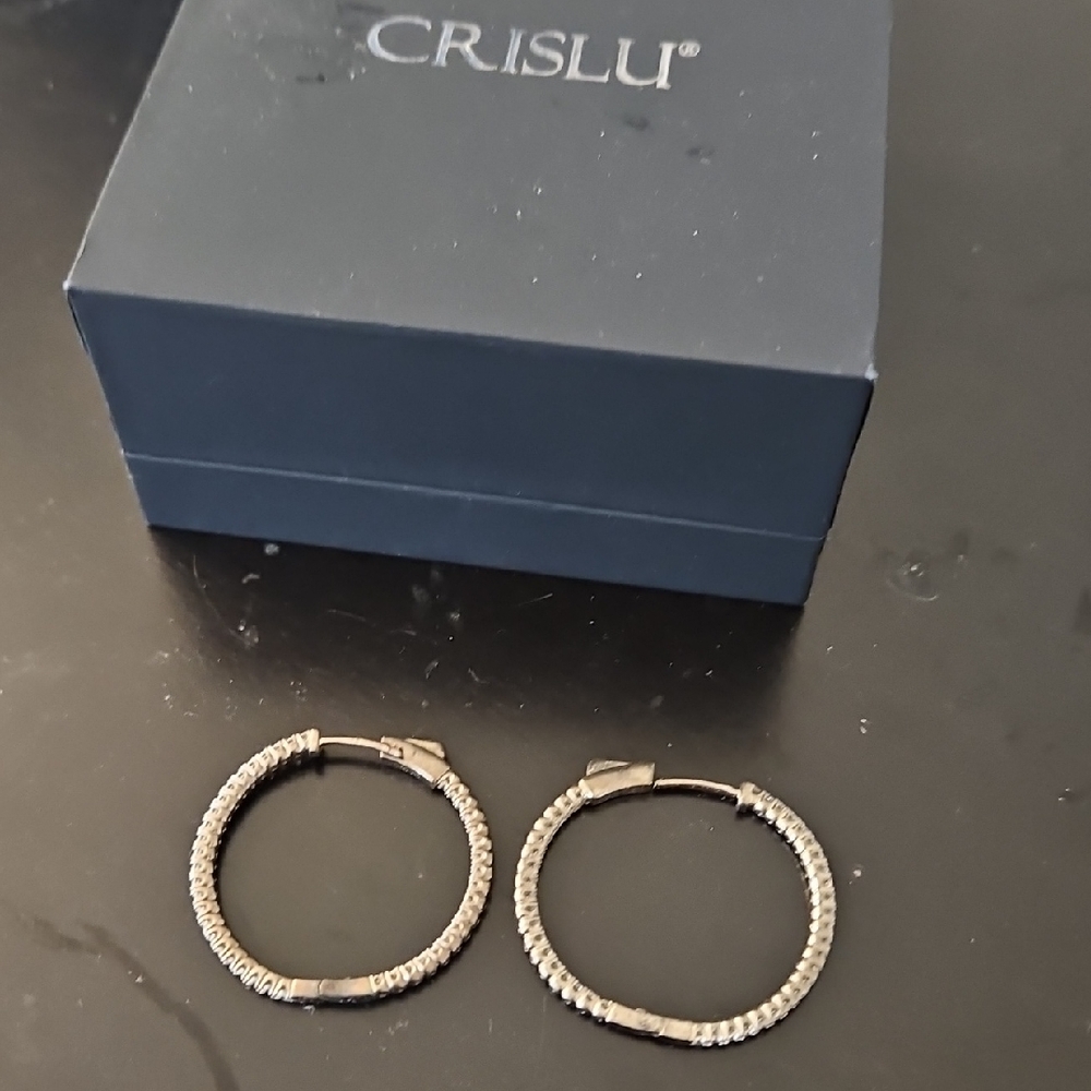 Silver Hoop Earrings By Crislu